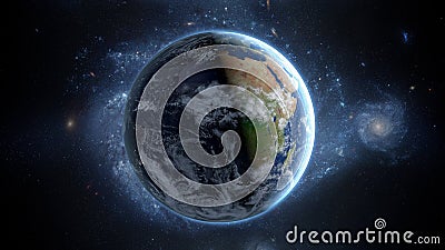 Planet Earth as seen from space. With stars background. 3d rendering Stock Photo