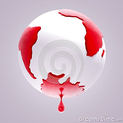 Planet earth bleeding Stock Photo