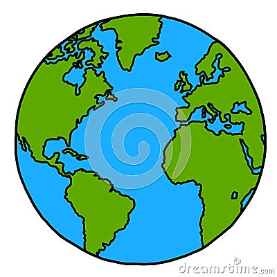 Planet earth cartoon. Vector Illustration