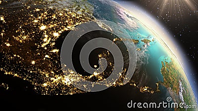 Planet Earth Central America zone using satellite imagery NASA Stock Photo