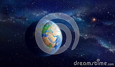 Planet Earth in deep space Stock Photo