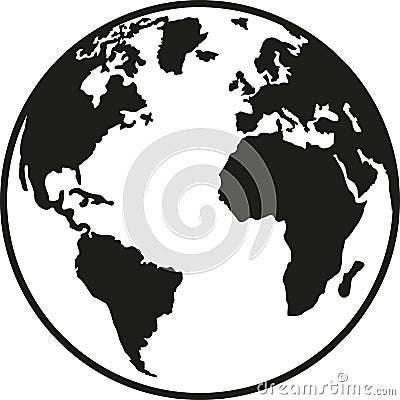 Planet earth europe africa north and south america Vector Illustration