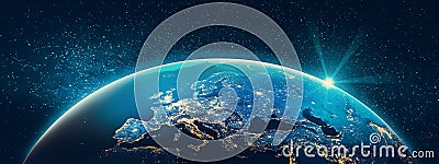 Planet Earth - Europe city lights Stock Photo