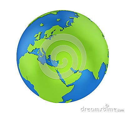 Planet Earth Europe View Isolated Stock Photo