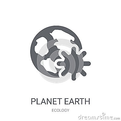 Planet earth icon. Trendy Planet earth logo concept on white background from Ecology collection Vector Illustration