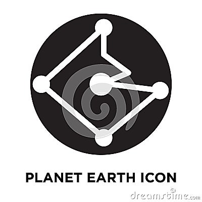 Planet earth icon vector isolated on white background, logo concept of Planet earth sign on transparent background, black filled Vector Illustration