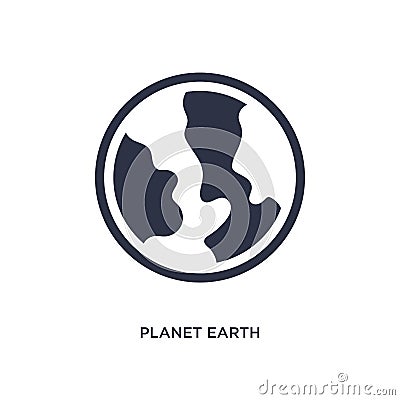 planet earth icon on white background. Simple element illustration from delivery and logistic concept Vector Illustration