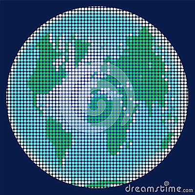 Planet Earth from the mosaic Vector Illustration