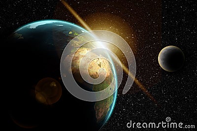 Planet earth in outer space Stock Photo