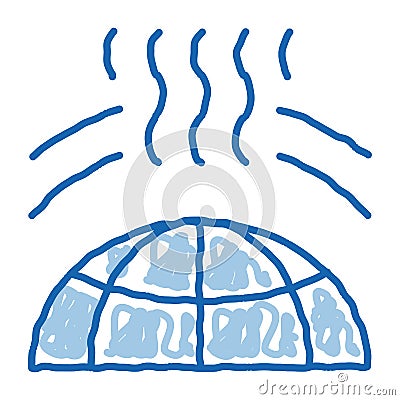 Planet Earth Ozone Hole doodle icon hand drawn illustration Vector Illustration