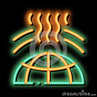 Planet Earth Ozone Hole neon glow icon illustration Vector Illustration