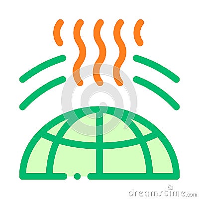 Planet Earth Ozone Hole Vector Thin Line Icon Vector Illustration