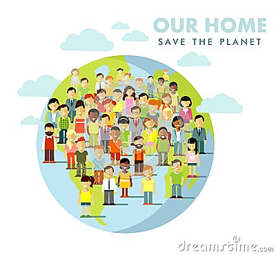 Planet Earth people concept Vector Illustration