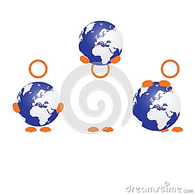 Planet earth with people icon vector Vector Illustration