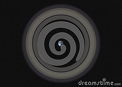 Planet Earth with ring in outer space Stock Photo