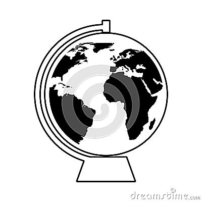 planet earth school supply isolated icon design Cartoon Illustration