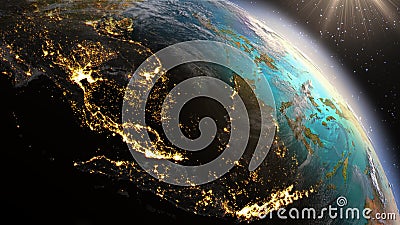 Planet Earth South East Asia zone using satellite imagery NASA Stock Photo