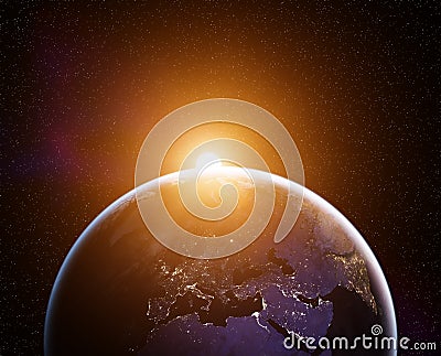 Planet Earth sunrise Stock Photo