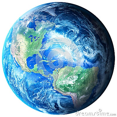 Planet Earth with atmosphere isolated on white background - PNG Stock Photo