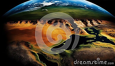 Planet Earth in Ultra High Definition: A Photorealistic View, Made with Generative AI Stock Photo