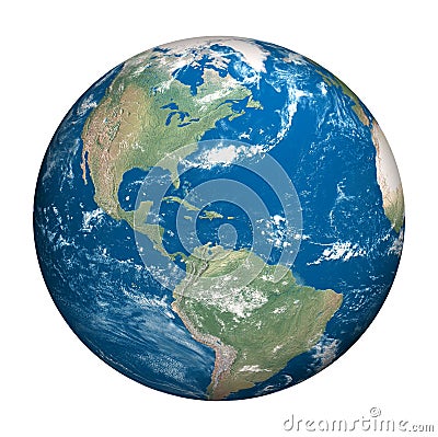 Planet earth white background Stock Photo