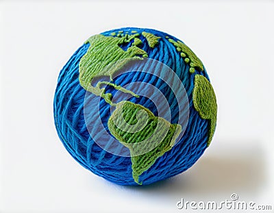 planet earth on white background. globe model isolated ,ai generated Stock Photo