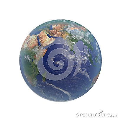 Planet Earth on white. 3D illustration, clipping path Cartoon Illustration