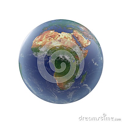 Planet Earth on white. 3D illustration, clipping path Cartoon Illustration