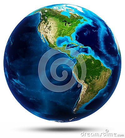 Planet Earth white isolated Stock Photo