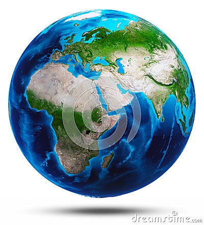 Planet Earth white isolated Stock Photo