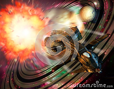 Planet explosion Stock Photo