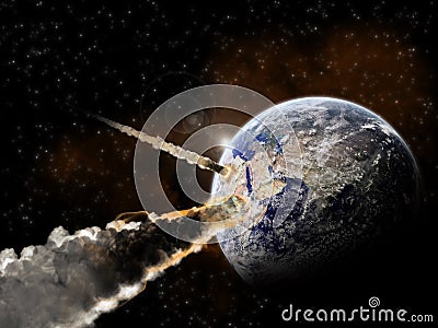 Planet explosion - Universe exploration Stock Photo