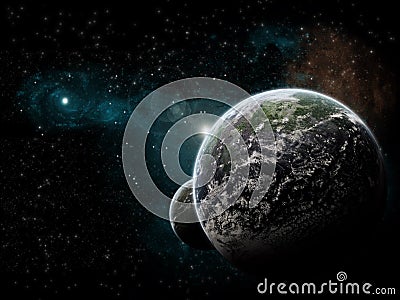 Planet explosion - Universe exploration Stock Photo