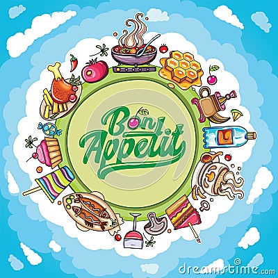 Planet of food series Vector Illustration