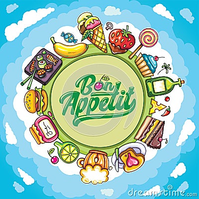 Planet of food series Vector Illustration