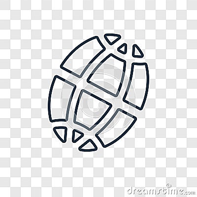 Planet grid circular concept vector linear icon isolated on tran Vector Illustration