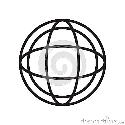 Planet grid circular symbol icon vector sign and symbol isolated on white background, Planet grid circular symbol logo concept Vector Illustration