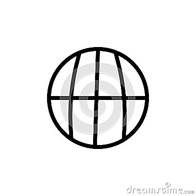 Planet grid circular symbol icon vector sign and symbol isolated on white background, Planet grid circular symbol logo concept Vector Illustration
