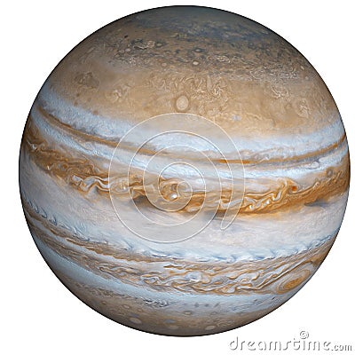 Planet Jupiter of solar system isolated. Elements of this image furnished by NASA Stock Photo