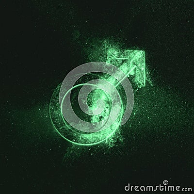 Planet Mars Symbol. Mars sign. Green symbol Stock Photo