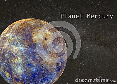 Planet Mercury with Milky Way Background Stock Photo