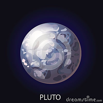 Planet Pluto cartoon vector illustration Vector Illustration