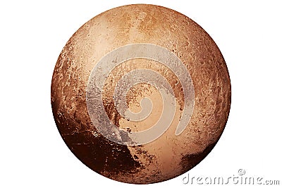 Planet Pluto isolated on white background. Elements of this image were furnished by NASA Stock Photo