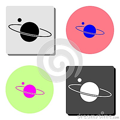 Planet Saturn. flat vector icon Cartoon Illustration