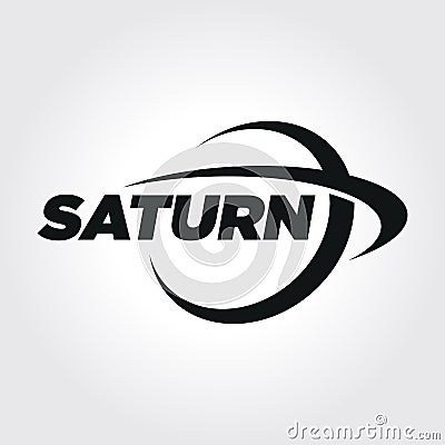 Planet Saturn Typography Symbol illustration Vector Illustration