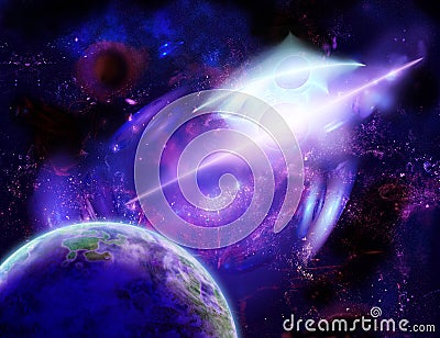 A planet is in space Stock Photo