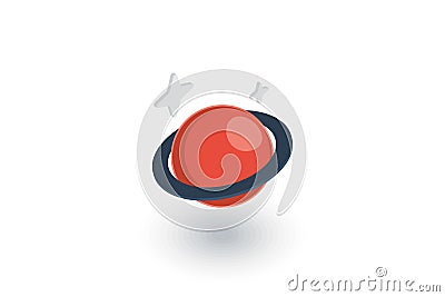 Planet, Space, Astronomy isometric flat icon. 3d vector Vector Illustration