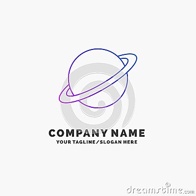 planet, space, moon, flag, mars Purple Business Logo Template. Place for Tagline Vector Illustration