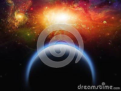 Planet and Star Scape Stock Photo