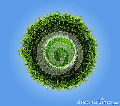 Planet With Tree Stock Photo